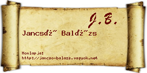 Jancsó Balázs névjegykártya
